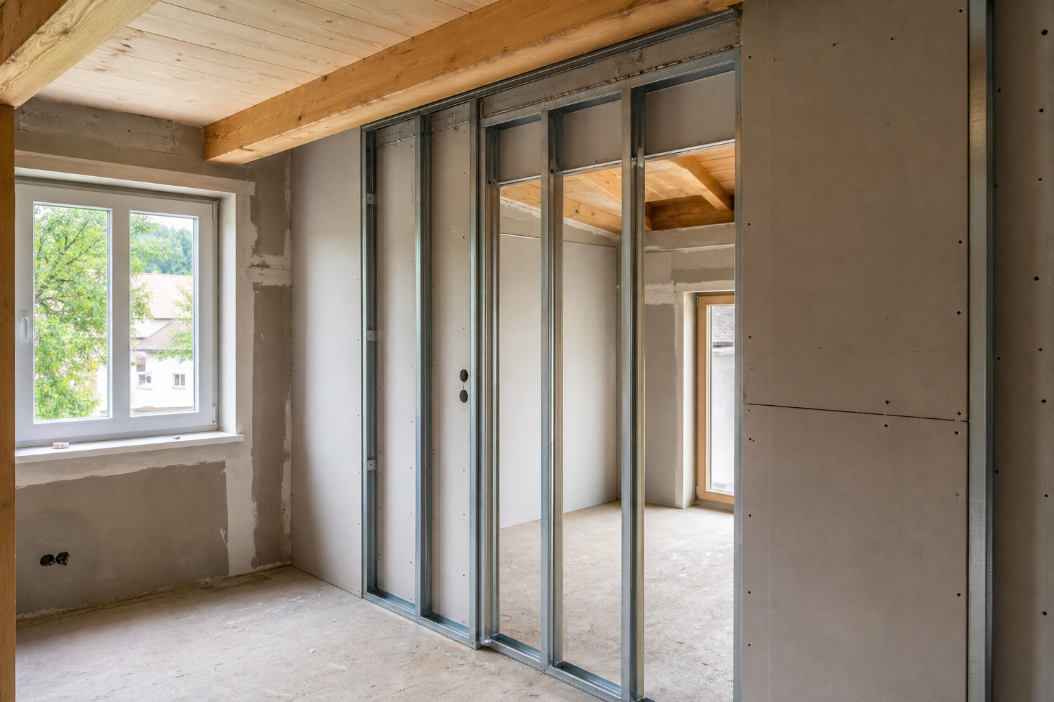 Innenausbau mit Trockenbau und Wandaufbau
